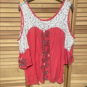 Pink Asymmetrical Embellished Blouse